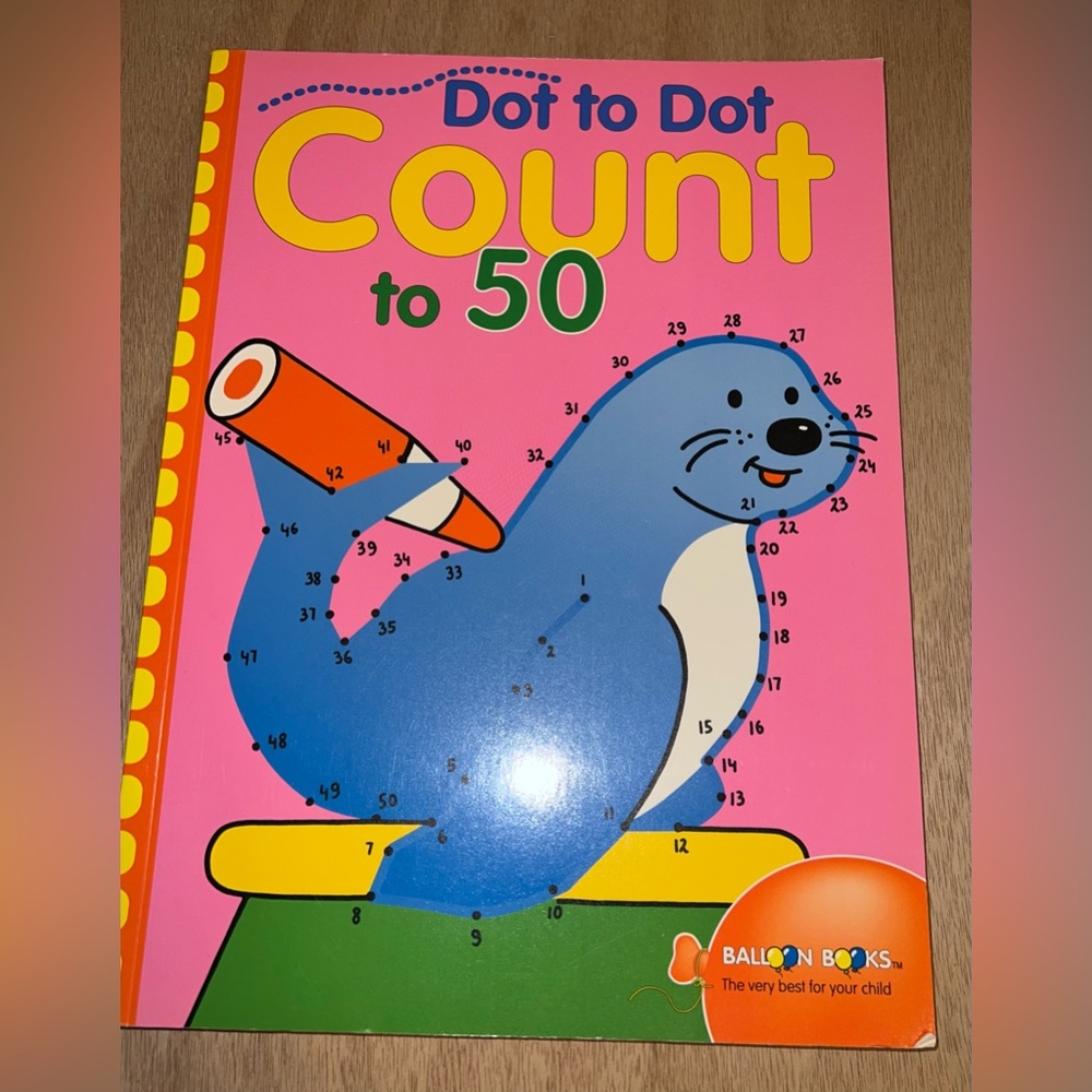 Dot to Dot Count to 50 Activity Book NWOT